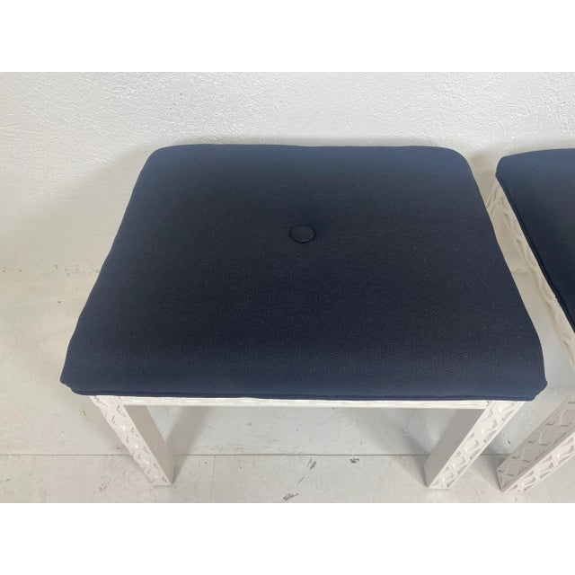 Textile Handsome Chippendale Style Upholstered Benches/A Pair For Sale - Image 7 of 12