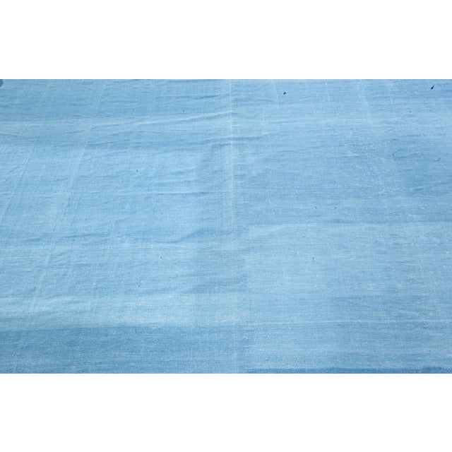 Doris Leslie Blau Vintage Indian Dhurrie Blue Rug For Sale - Image 4 of 8