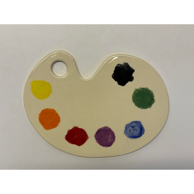 Off-white Contemporary Ceramic Painters Pallet Sculpture, Signed 2019 For Sale - Image 8 of 12