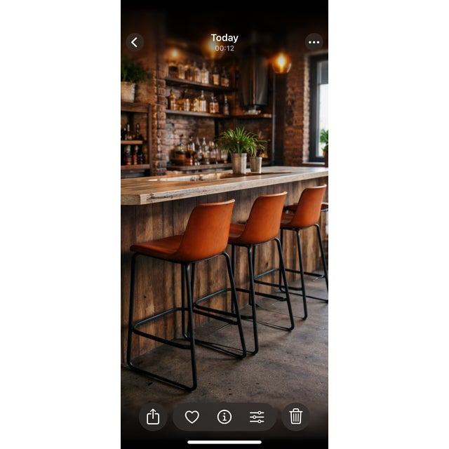 Vintage Industrial Bar Stools 72cm Seat – Original Patina – Set of 4 For Sale - Image 15 of 16