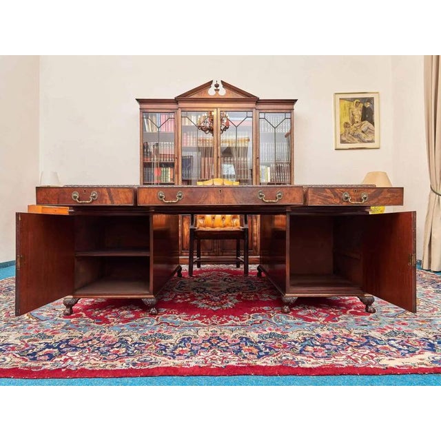 Antique Large Carved Chappendale Writing Desk For Sale - Image 11 of 14