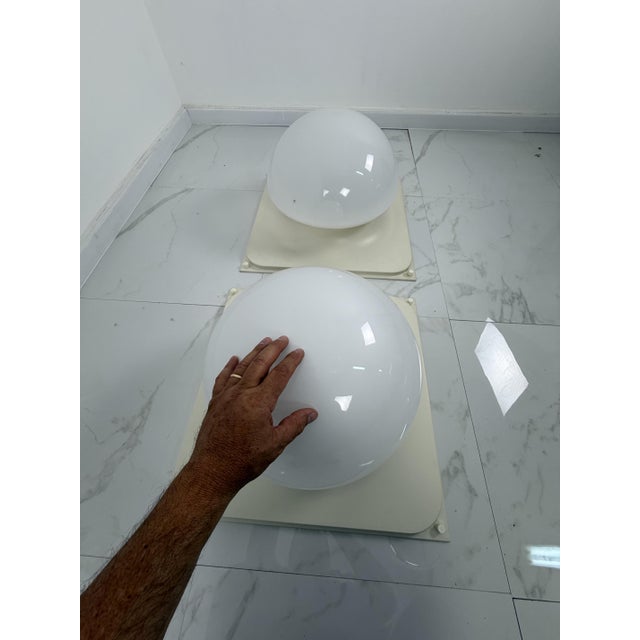 Large Space Age Ceiling Lamps, 1970s, Set of 2 For Sale - Image 3 of 12