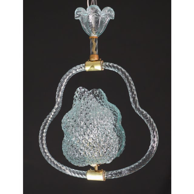 1950s Art Deco Charming Light Blu Murano Glass Chandelier by Barovier E Toso For Sale - Image 12 of 16