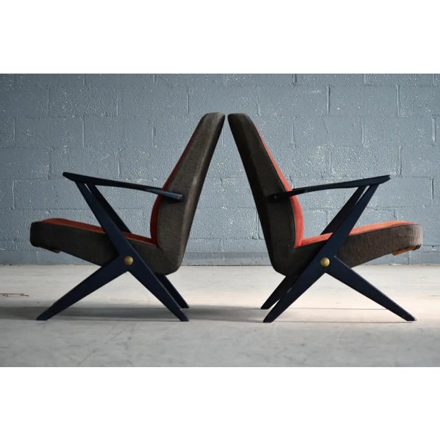 Pair of 1950's Easy Chairs by Bengt Ruda for Nordiska Kompagniet, Sweden For Sale In New York - Image 6 of 11