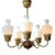 Mid-Century Chandelier in Brass and Opal Glass, Sweden, 1950s For Sale
