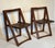 Pair of vintage mid-century modern wooden folding chairs,"Trieste" model in walnut, designed by Aldo Jacob for Alberto...
