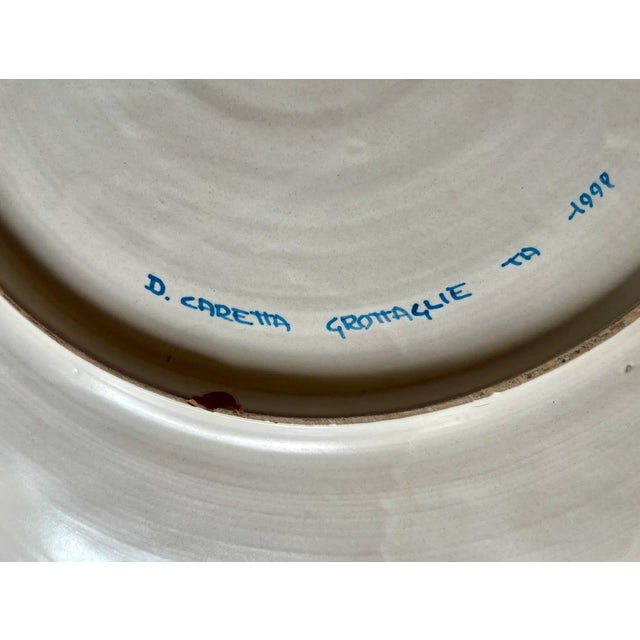 Large Italian Hand Painted Faience Platter For Sale - Image 10 of 10