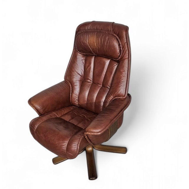 Set of Lounge Chair and Ottoman from Hjellegjerde Møbel, Sweden, 1980s For Sale - Image 10 of 14