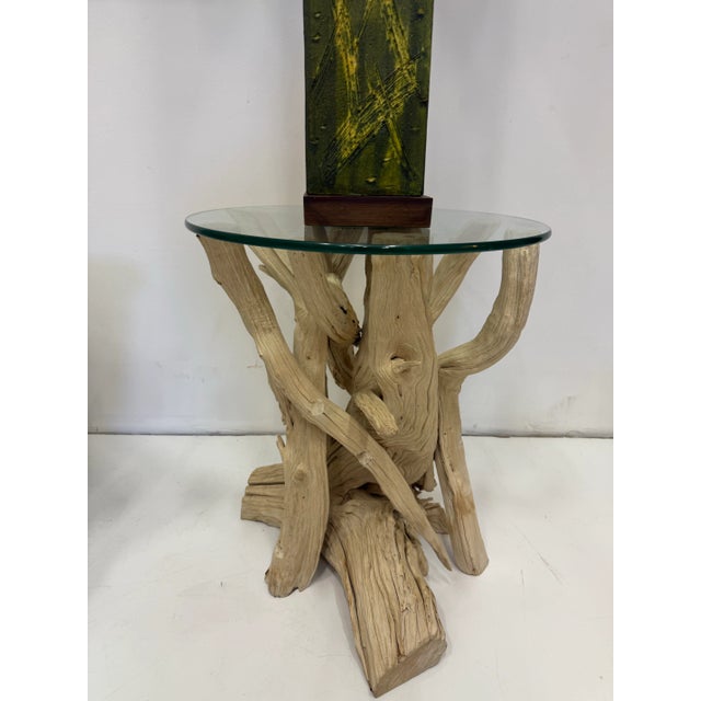 Vintage Coastal Driftwood Side Table For Sale - Image 10 of 12