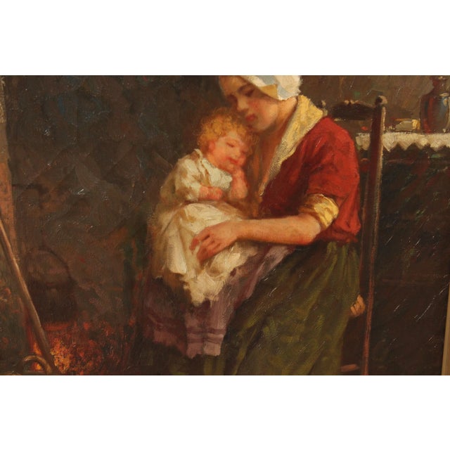 Early 20th C. Dutch Mother and Child Original Oil Painting by F. G ...