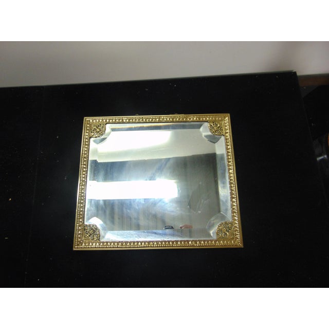 Late 19th Century French Style Brass Beveled Glass Dresser Mirror For Sale - Image 5 of 7