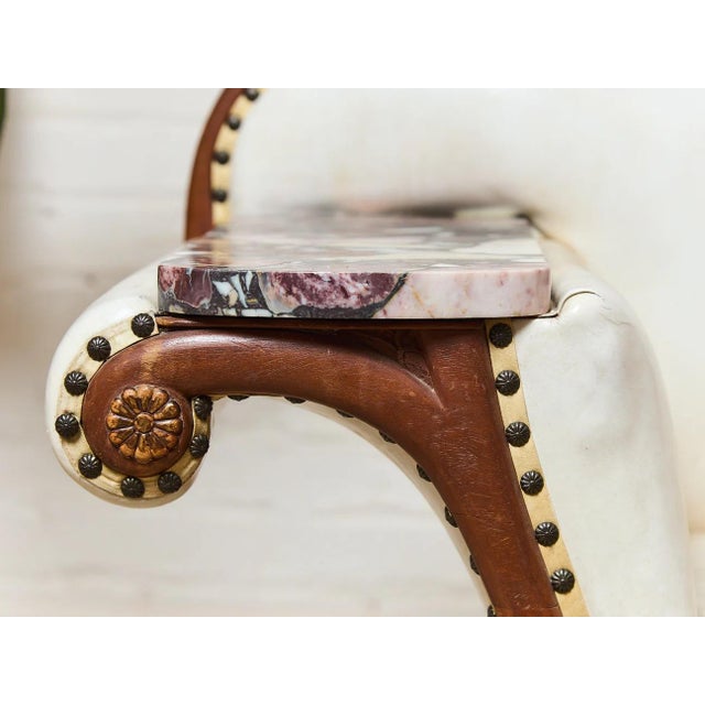 Vintage Antiques Settee With Marble Side Table For Sale - Image 10 of 10