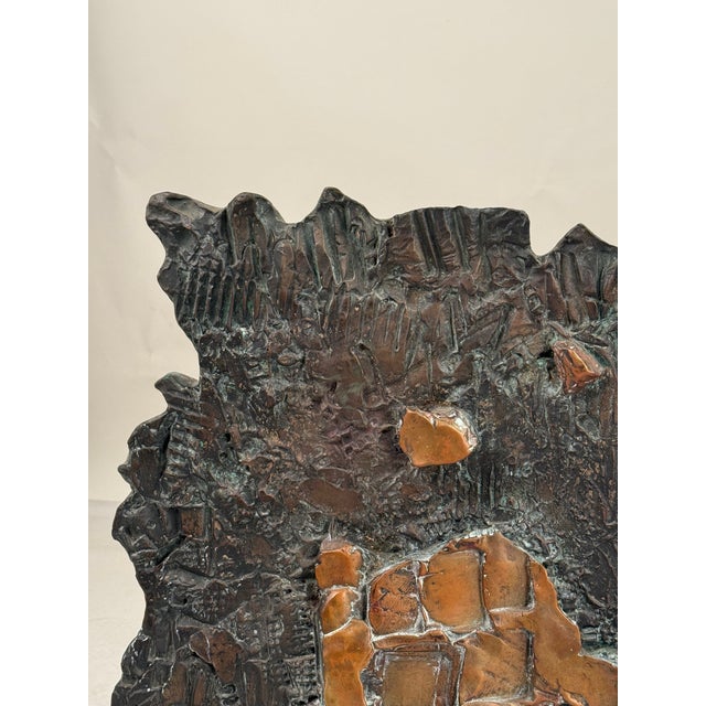 1960s Large Brutalist Patinated Bronze Wall Sculpture by Enrico Donati For Sale - Image 10 of 12