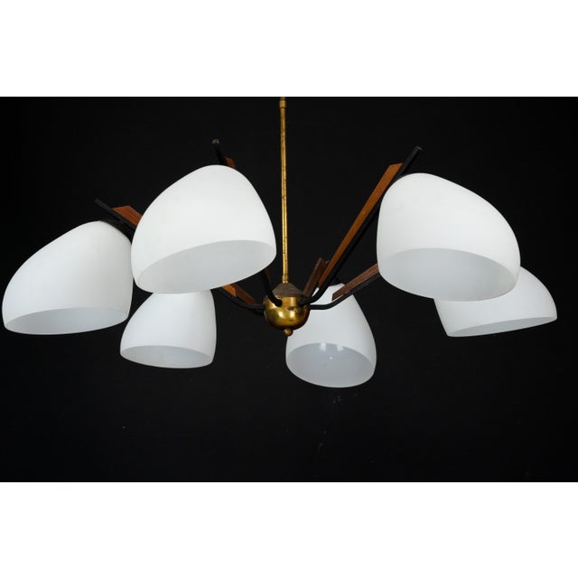 Mid-Century Modern Italian Chandelier in the style of Stilnovo, 1950s For Sale - Image 18 of 18