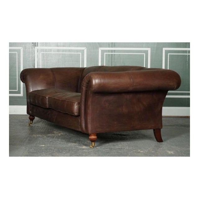 Large Brown Leather 2-to-3-Seater Sofa from Heritage For Sale - Image 10 of 12