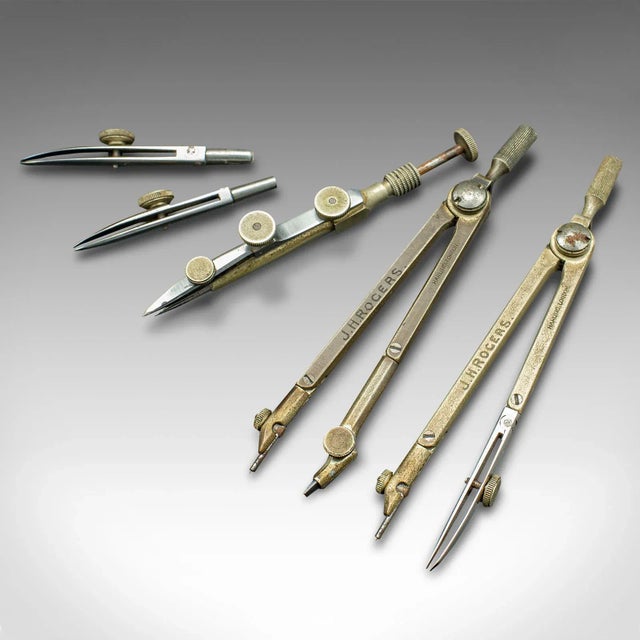 Brown 1910's Edwardian Antique Cased Draughtsman's Set For Sale - Image 8 of 12