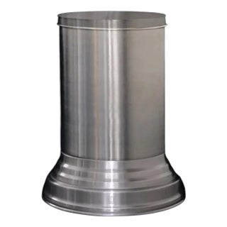 RL 07 Round Side Table in Brushed Aluminum by Caspal For Sale