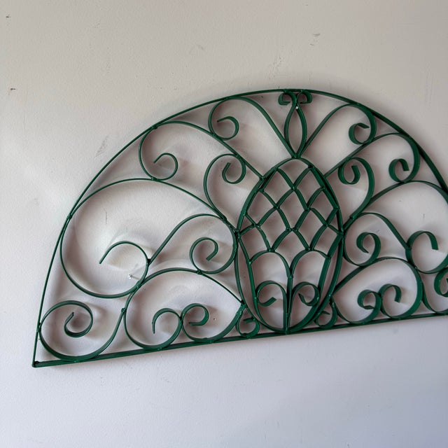 Late 20th Century Vintage Iron Pineapple Scroll Wall Grille, Southern Hospitality For Sale - Image 5 of 6