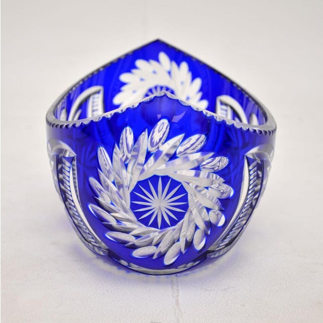 Bohemian Crystal Glass Table Lamp, Vase and Dish, 1910s, Set of 3 For Sale - Image 12 of 14