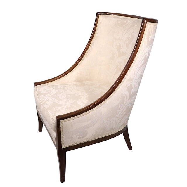 Mid 20th Century Pr. High Style High Back Gondola Scoop Chairs For Sale - Image 11 of 14