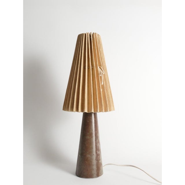 Mid-Century Modern Brown Limestone Table Lamp by Jan Johansson, Sweden, 1970s For Sale - Image 9 of 11