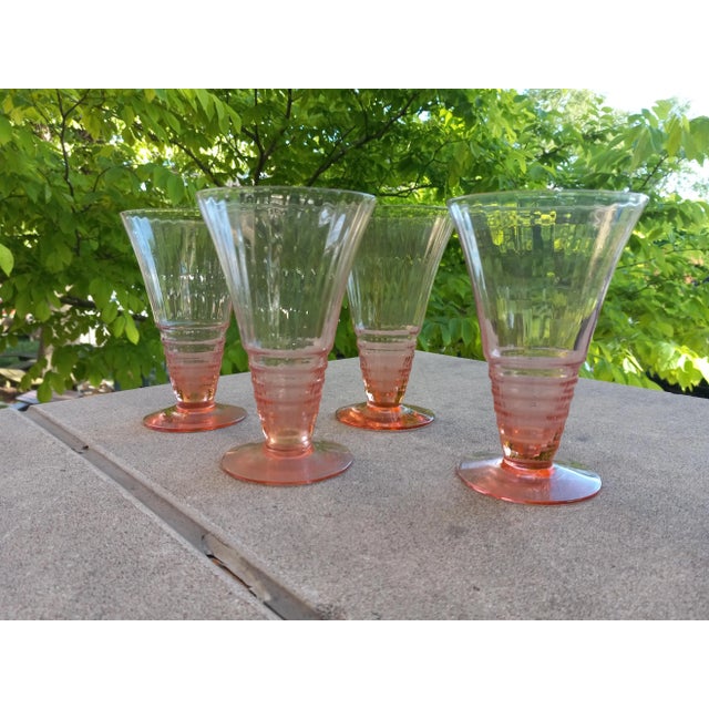 1930s 1930s Cambridge Glass "3077" Pink Iced Tea Glasses- Set of 4 For Sale - Image 5 of 8
