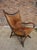 Brown Bamboo and Leather Sculptural Fan Back Lounge Chair, 1960s For Sale - Image 8 of 18