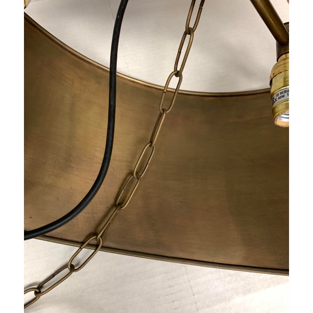 Bronze Burnished Brass Bronze Metal Drum Hanging Pendant Light For Sale - Image 8 of 12