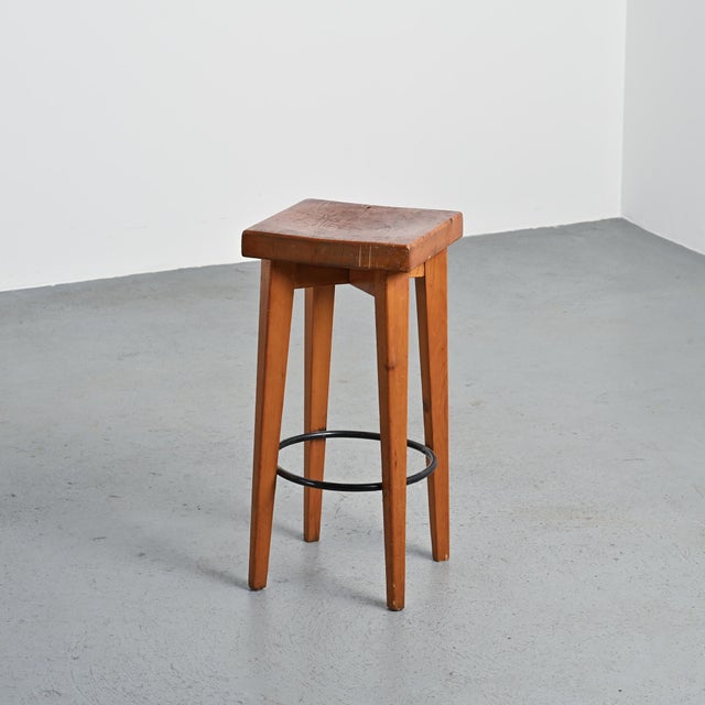 Brown High Stool from Christian Durupt, 1960s For Sale - Image 8 of 15