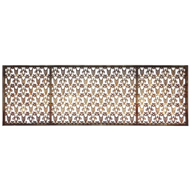 Brown French Art Deco Grille For Sale - Image 8 of 9