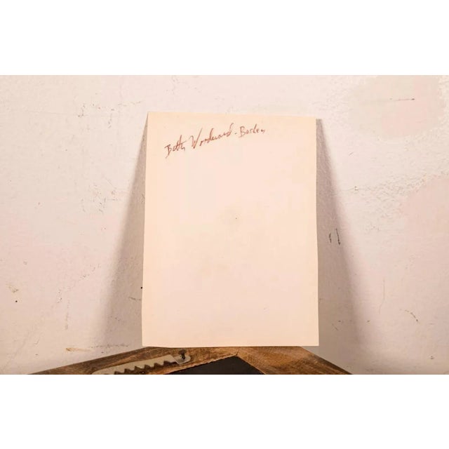 Betty Woodward-Bosley Signed Surrealist Woman in Hat Drawing on Paper Framed For Sale - Image 9 of 9