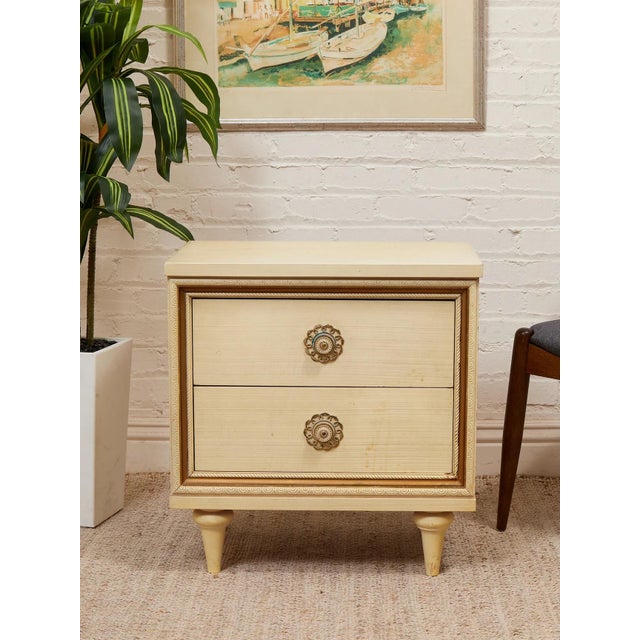 Mid 20th Century Double Drawer Flower Drawer Pull Table For Sale - Image 4 of 12