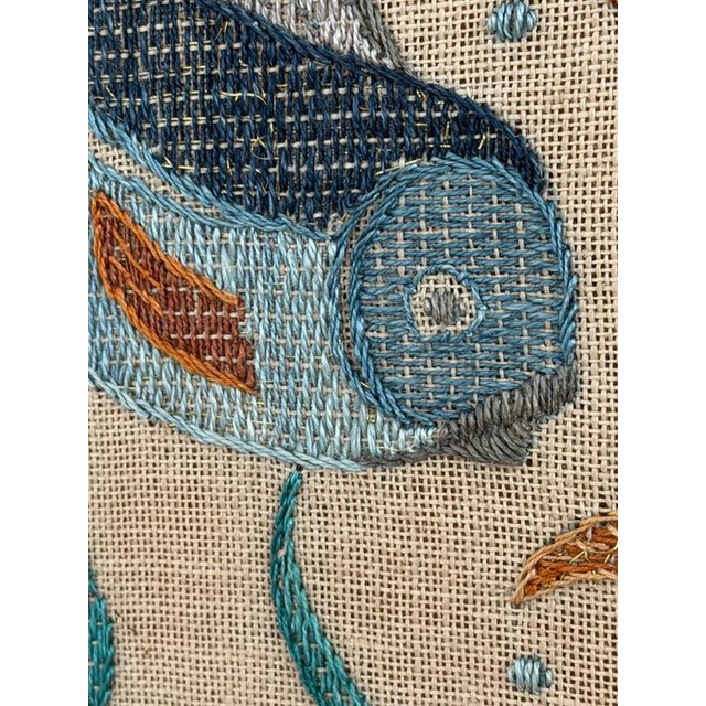 Mid-Century Modern Maritime Wall Art with Embroidered Fish, Sweden, 1970s For Sale - Image 9 of 14