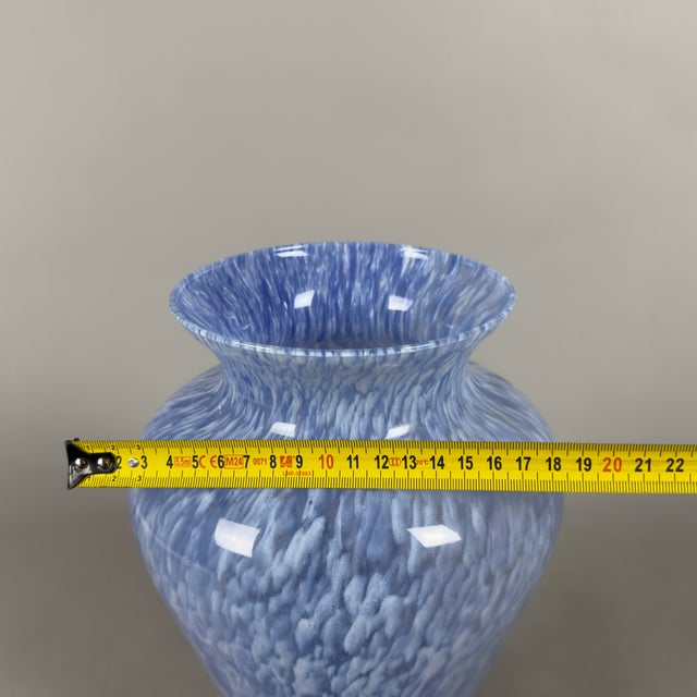 Venetian Glass Vase with White, Blue, and Purple Spots, 1980s For Sale - Image 9 of 11