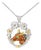 Late 20th Century 14K White Gold Diamond Orange Sapphire Horse Pendant Slide For Sale