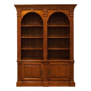 Ethan Allen Legacy Collection Solid Maple Italian Mediterranean 65" Double Bookcase 13-9320 For Sale
