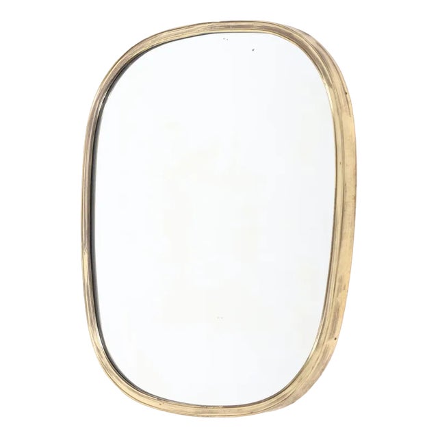 Wall Mirror in Brass, 1950s For Sale