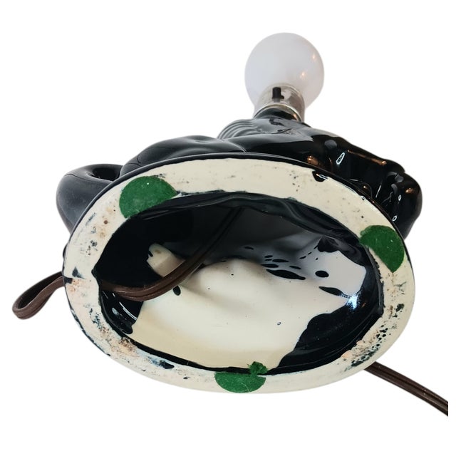 Vintage Rearing Stallion Horse Table Lamp Black Ceramic Equestrian Mid-Century Modern For Sale - Image 10 of 18