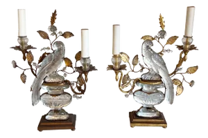 Table Lamps with Parrots and Urns from Maison Baguès, 1950s, Set of 2