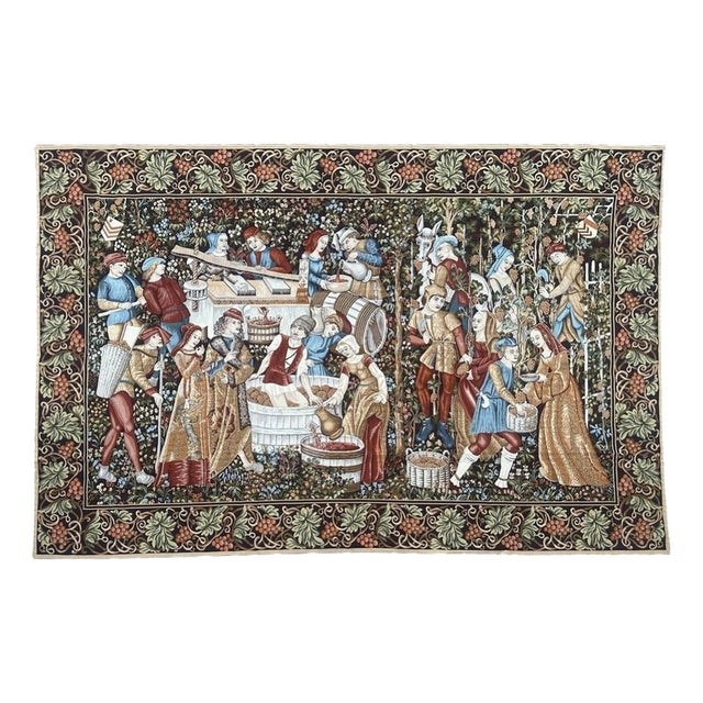 Aubusson Style Jacquard Tapestry, 1980s For Sale