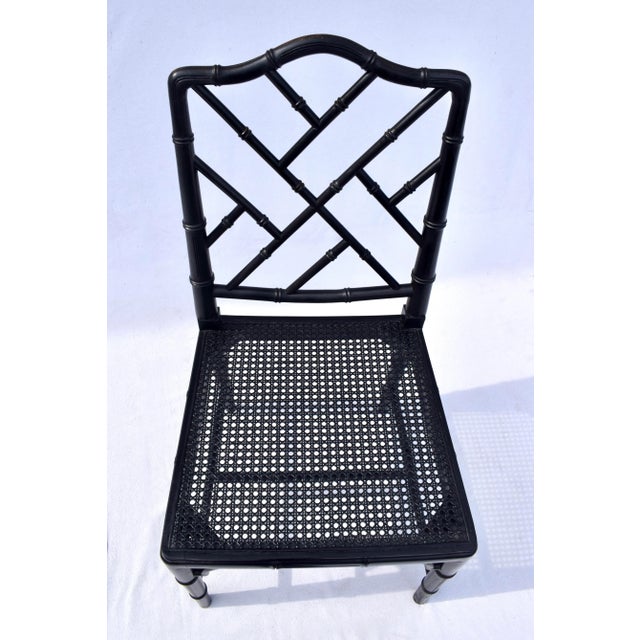 Vintage Chinese Chippendale Dining Chairs, Set of Eight, Lacquered For Sale - Image 11 of 16