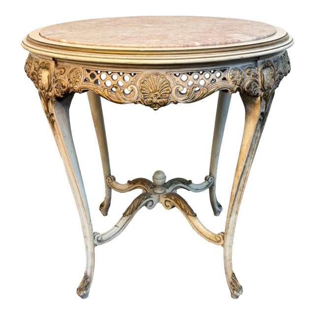 Late 19th Century Louis XVI Style Marble Top Side Table For Sale