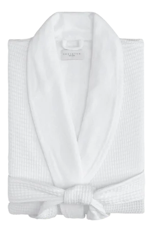 Hotel Waffle Terry Bathrobe in Small/Medium in White