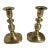Antique Victorian Brass Beehive Candlestick Holders | a Pair For Sale