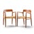 Mid-Century Modern Niels Moller Model 57 Mid Century Danish Teak and Rope Captains Dining Chairs - Pair For Sale - Image 3 of 13