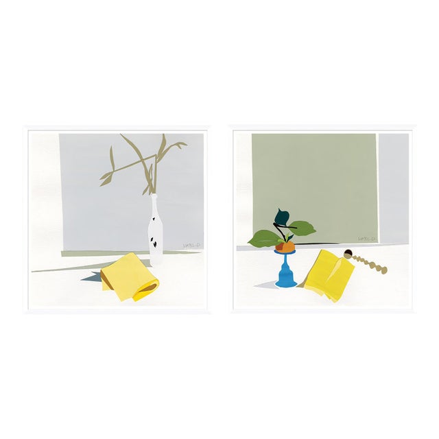 Yellow Napkin and Perch by Susan Hable For Sale