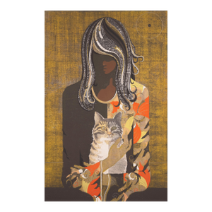 'Afternoon With a Cat' by Tadashi Nakayama, 1971, Los Angeles County Museum of Art, Psychedelic Japanese Wood-Block, Tokyo Biennale