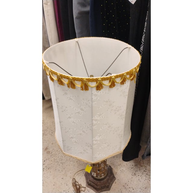 1960 Hollywood Recency Aged Brass Crystal Table Lamps - a Pair For Sale - Image 4 of 4