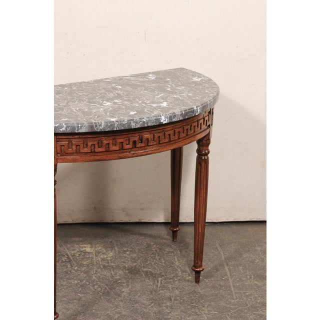 Early 19th Century Early 19th C. French Marble Top Demi-Lune For Sale - Image 5 of 12