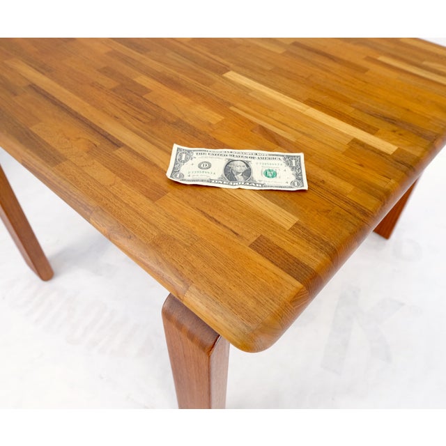 Tangerine Pair of Solid Teak Danish Mid-Century Modern Square Side End Coffee Tables Mint For Sale - Image 8 of 11